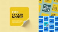 5149+ Square Sticker Mockup High-End PSD Download