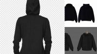 5206+ Mockup Hoodie Polos Hitam High-Resolution PSD Download