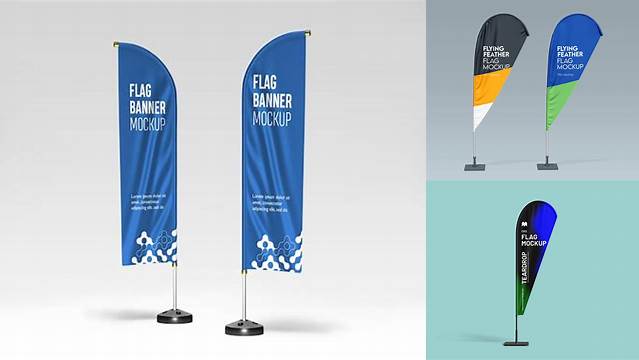 5232+ Teardrop Banner Template Psd Customizable PSD