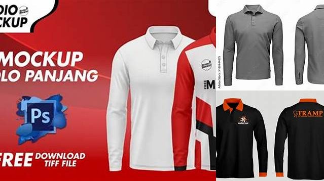 5249+ Mockup Polo Lengan Panjang Free PSD