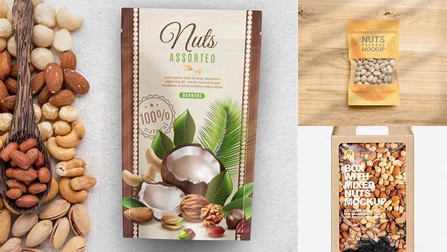 5277+ Nuts Packaging Mockup Free Include TIFF