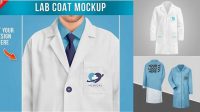 529+ Lab Coat Mockup Layered PSD File Free Download