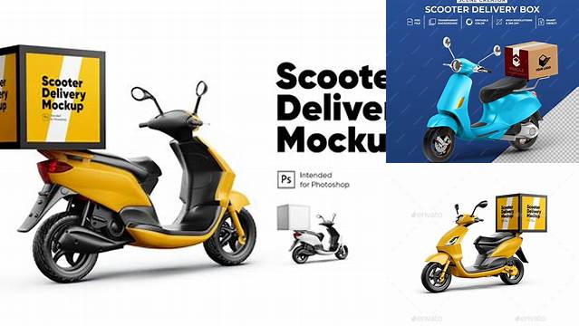 5305+ Scooter Delivery Mockup Easy Editable