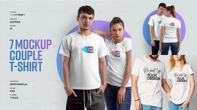 5315+ Couple T Shirt Mockup Psd Free Download PSD Download