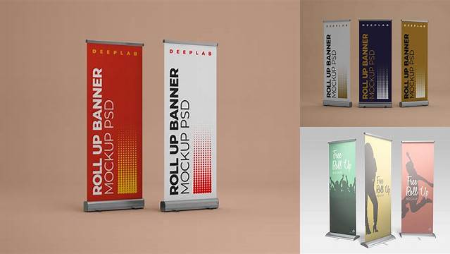 5328+ Roll Up Banner Mockup Free Download Easy Editable