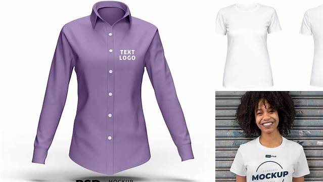 5329+ Female Shirt Mockup Editable and Customizable PSD