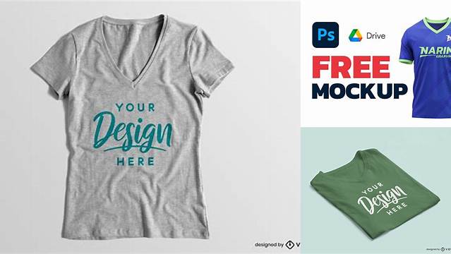 5329+ V Neck Mockup Easy Editable