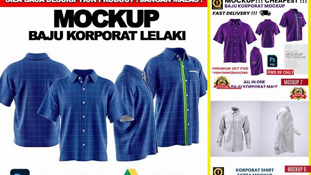 5335+ Baju Korporat Mockup Easy Editable