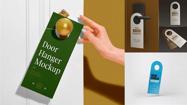 5348+ Door Hanger Free Mockup PSD File for Designers