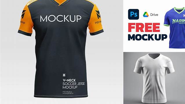 5351+ V-neck Jersey Mockup Free Stylish Free PSD