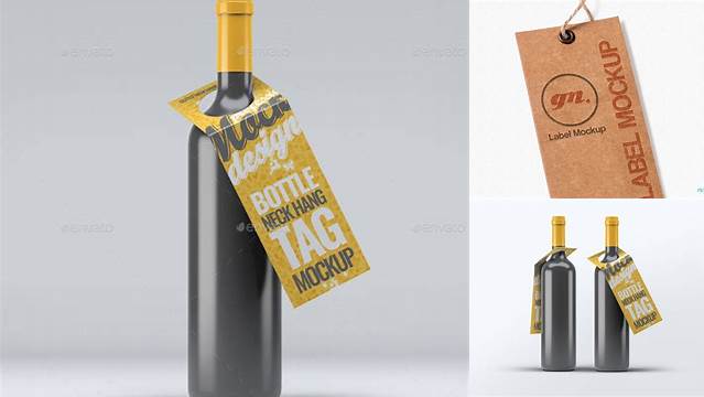 5356+ Bottle Neck Tag Mockup Free PSD