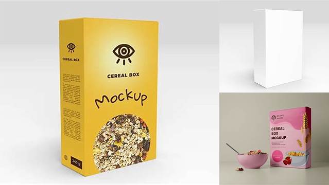 5358+ Cereal Box Free Mockup Layered PSD File Free Download