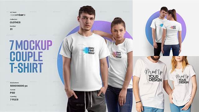 5359+ Couple T Shirt Mockup Psd Free Download Professional PSD Mockup