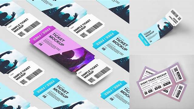 5388+ Ticket Mockup Free Professional PSD Mockup