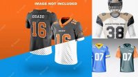 5399+ Free American Football Jersey Mockup Elegant and Stylish Free PSD