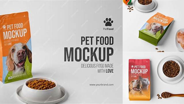 5406+ Pet Food Packaging Mockup PSD File for Designers