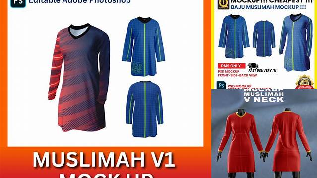 5410+ Mockup Baju Muslimah Include TIFF