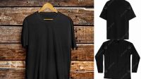 543+ Mockup Baju Polos Hitam Customizable PSD