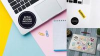 5440+ Laptop Stickers Mockup Free PSD