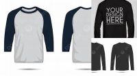 5459+ Mockup Kaos Raglan Lengan Panjang Cdr PSD Free Download