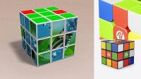 5516+ Rubik's Cube Mockup Psd Free Modern Design PSD