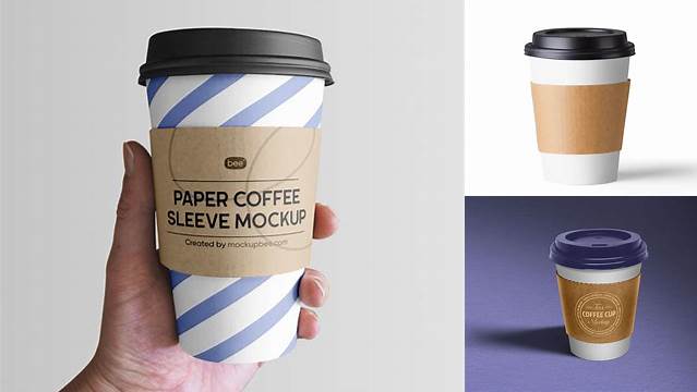 5569+ Paper Cup Sleeve Mockup Easy to Use PSD