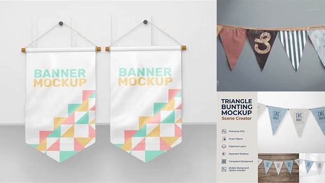 5576+ Bunting Mockup Free PSD