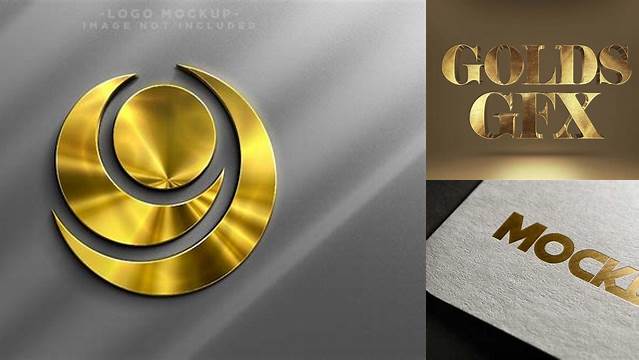 5583+ 3d Gold Logo Mockup Psd Free Download Free PSD