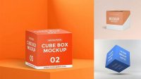 5592+ 3d Cube Mockup Psd Free Stylish Free PSD