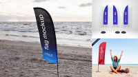 560+ Beach Flag Mockup High Resolution