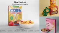 5604+ Cereal Box Mockup Psd Easy Editable