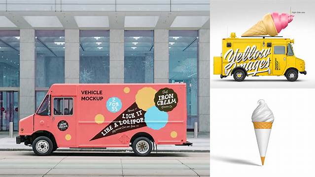 5611+ Ice Cream Van Mockup High Resolution