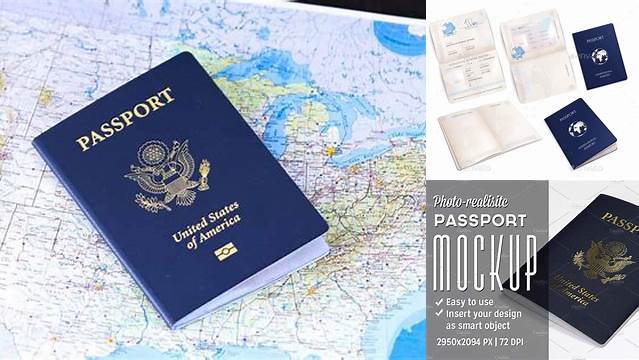 5613+ Passport Mockup Smart PNG Image