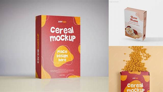 5616+ Cereal Box Free Mockup Easy Editable