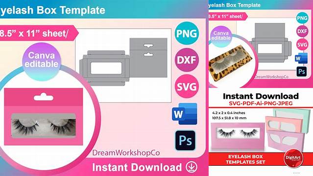 5623+ Lash Box Template Digital Download