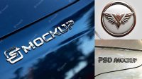 5627+ Car Emblem Mockup High-End PSD Download