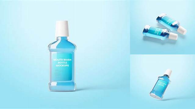 5649+ Mouthwash Bottle Mockup Free Mockup PSD