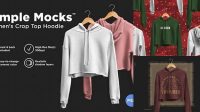 5650+ Crop Top Hoodie Mockup Layered Photoshop Template