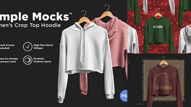 5650+ Crop Top Hoodie Mockup Layered Photoshop Template