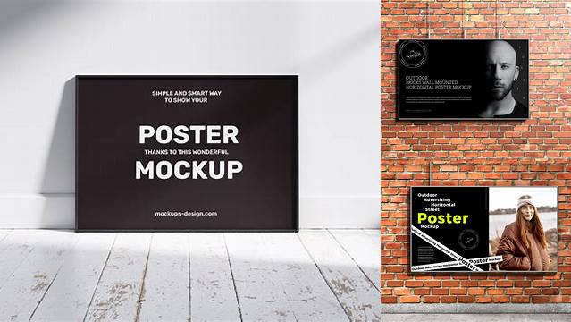 5660+ Horizontal Poster Mock Up Free Photoshop Mockup Design