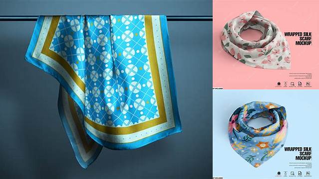 5709+ Free Silk Scarf Mockup Smart Object PSD