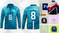 5710+ Mock Up Jersey Lengan Panjang High-Quality PSD Files