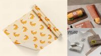 5731+ Sandwich Wrapping Paper Mockup Free Creative Design File