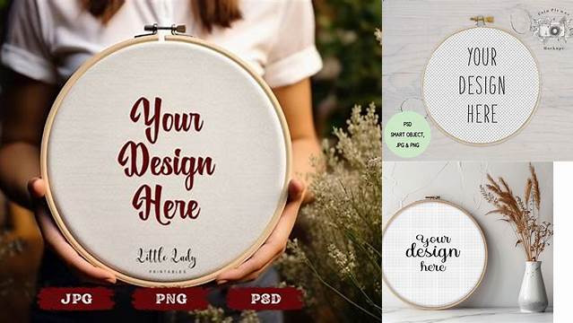 5743+ Embroidery Hoop Mockup Free Smart PNG Image