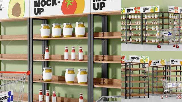 5749+ Supermarket Shelf Mockup Free Professional PSD Mockup