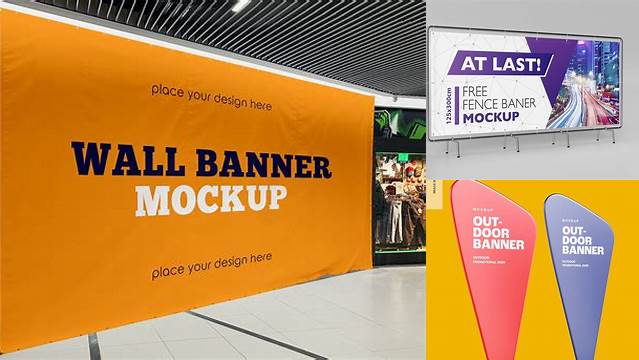 5796+ Telescopic Banner Mockup Psd Free PSD