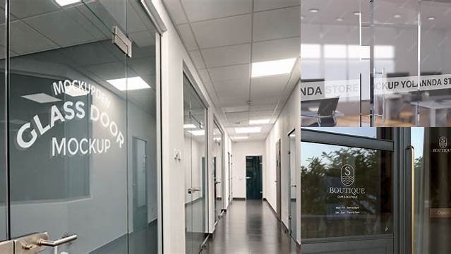 5805+ Office Glass Door Mockup Free Best for Showcase