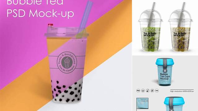 588+ Bubble Tea Cup Mockup Free PSD