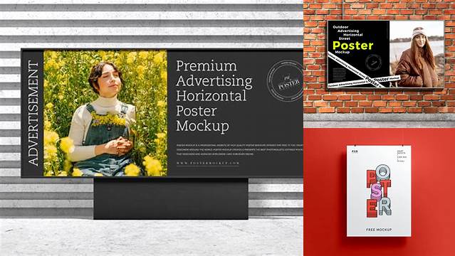 5914+ Horizontal Poster Mockup Free High-Quality Editable PSD