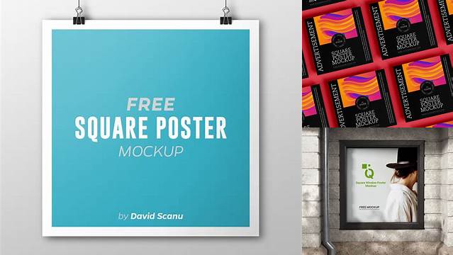 592+ Square Poster Mockup For Free Download